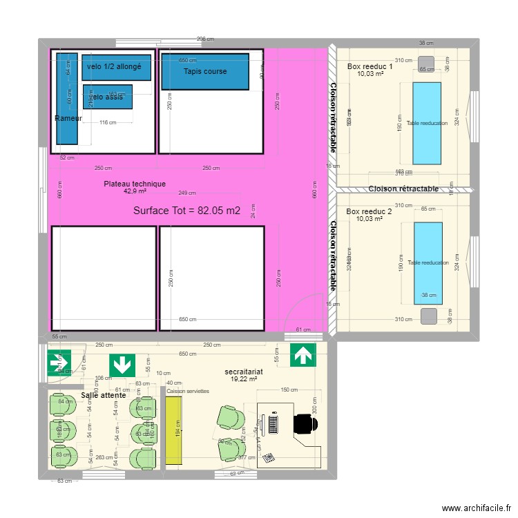 MSP AY1. Plan de 4 pièces et 82 m2