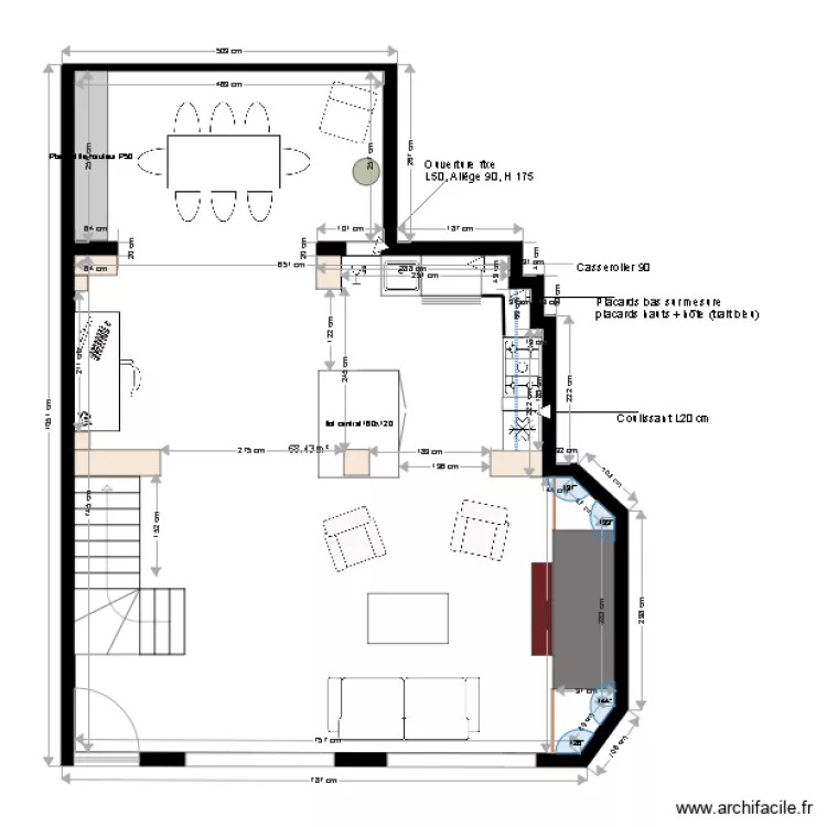 RDC Maison Deauville projet 1. Plan de 