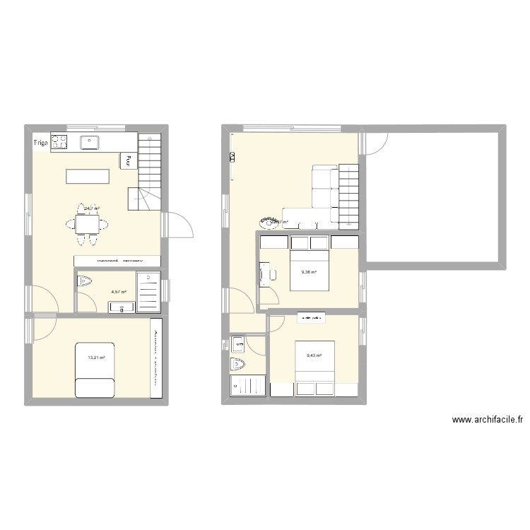 QUINTELA 15/05. Plan de 6 pièces et 84 m2