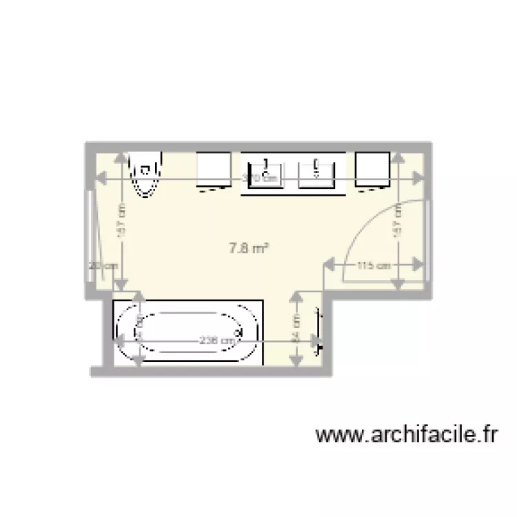 SALLE DE BAIN iNCOURT. Plan de 