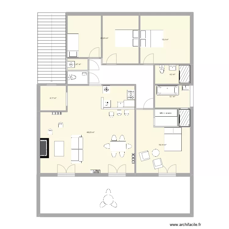 local cannes 1 er &eacute;tage. Plan de 