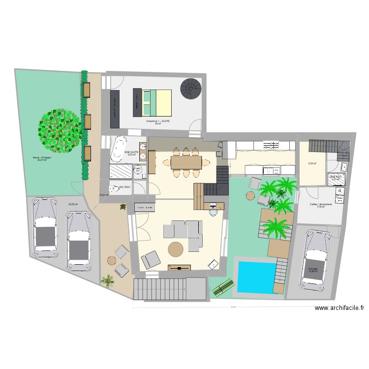 MAISON FINAAALE. Plan de 33 pièces et 397 m2