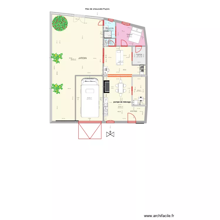 PLAN RDC 114, T 2 le Blanc PUJOLS. Plan de PLAN RDC 114, T 2 le Blanc PUJOLS. Plan de