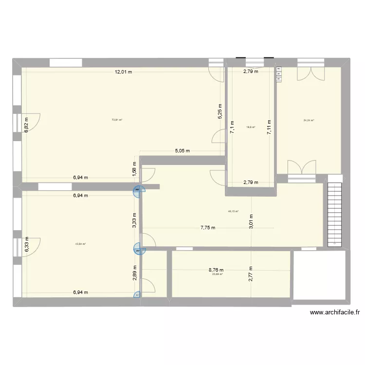 Projet commerce avec cotation. Plan de 