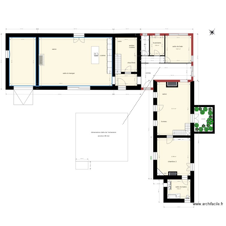  plan maison Grand bois Allard  RDC entreprise. Plan de 0 pièce et 0 m2