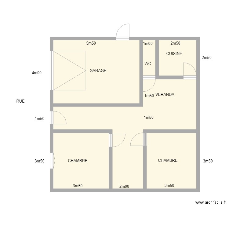 PLAN JP. Plan de 6 pièces et 74 m2