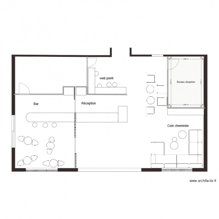 PROJET 2 Accueil hôtel. Plan de 0 pièce et 0 m2