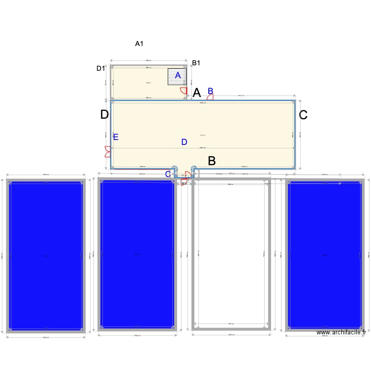 bâtiment moins cher2. Plan de 5 pièces et 831 m2