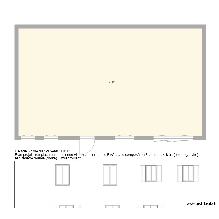 Facade 32 Souvenir THUIR modif vitrine entiere. Plan de 0 pièce et 0 m2