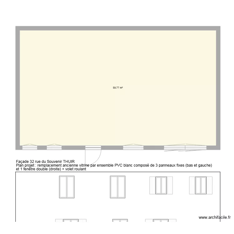 Facade 32 Souvenir THUIR modif vitrine entiere. Plan de 