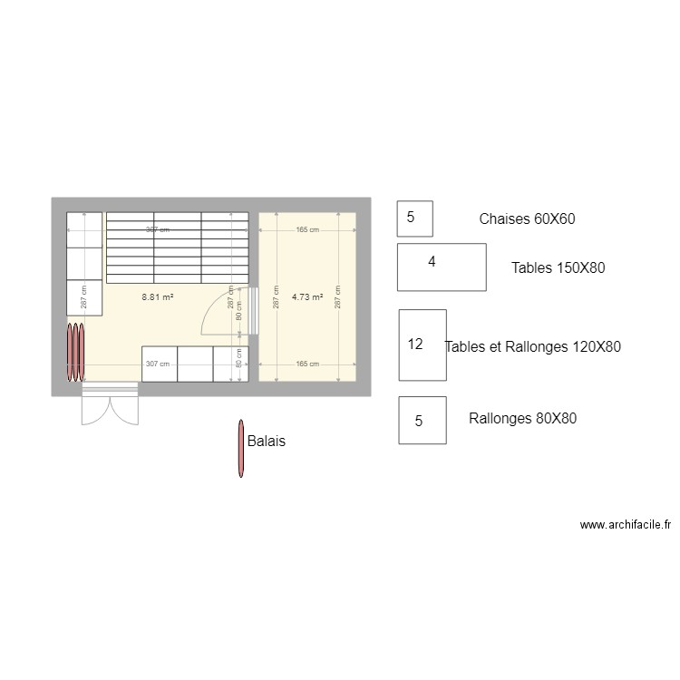 local rangement salle desfêtes3. Plan de 0 pièce et 0 m2