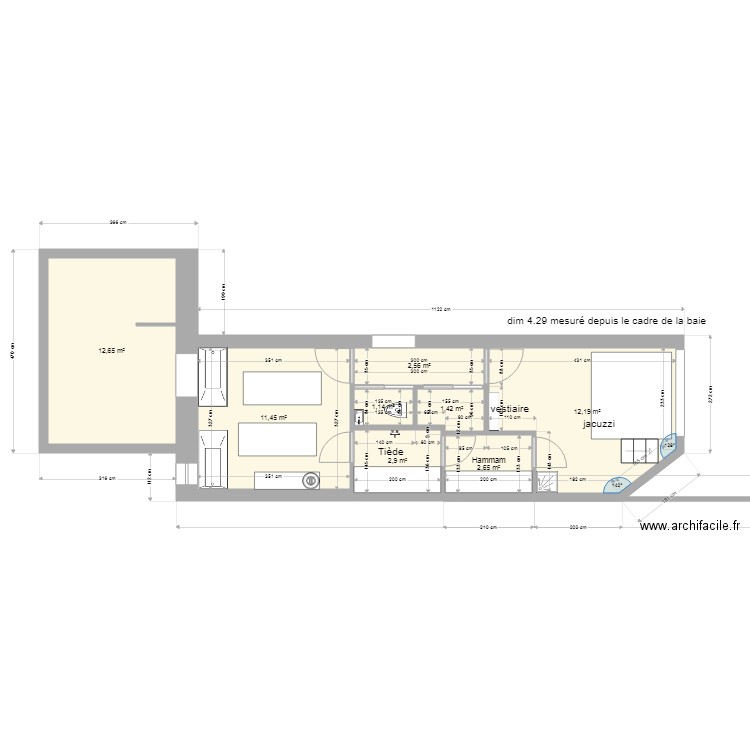 SPA HAMMAM 2021 test 2. Plan de 8 pièces et 47 m2