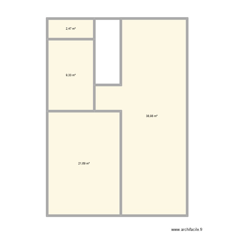 Etude 2. Plan de 4 pièces et 72 m2
