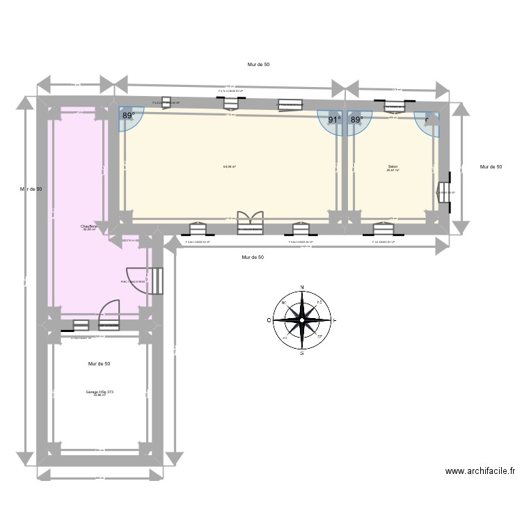 Cazenave. Plan de 10 pièces et 334 m2