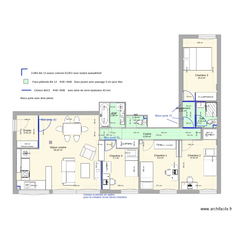 02 Boulogne plan cloisons faux plafonds. Plan de 0 pièce et 0 m2