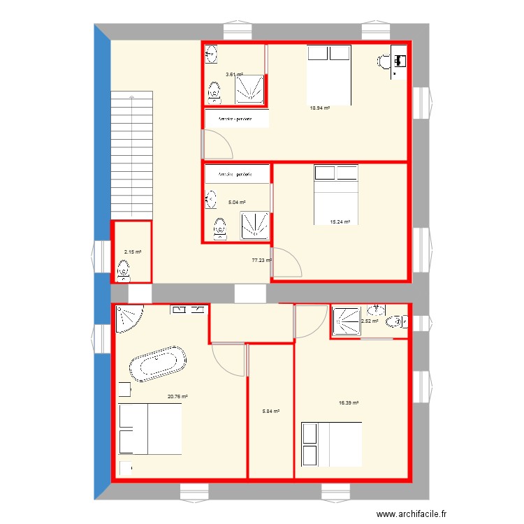 partie nuit situation 10. Plan de 0 pièce et 0 m2