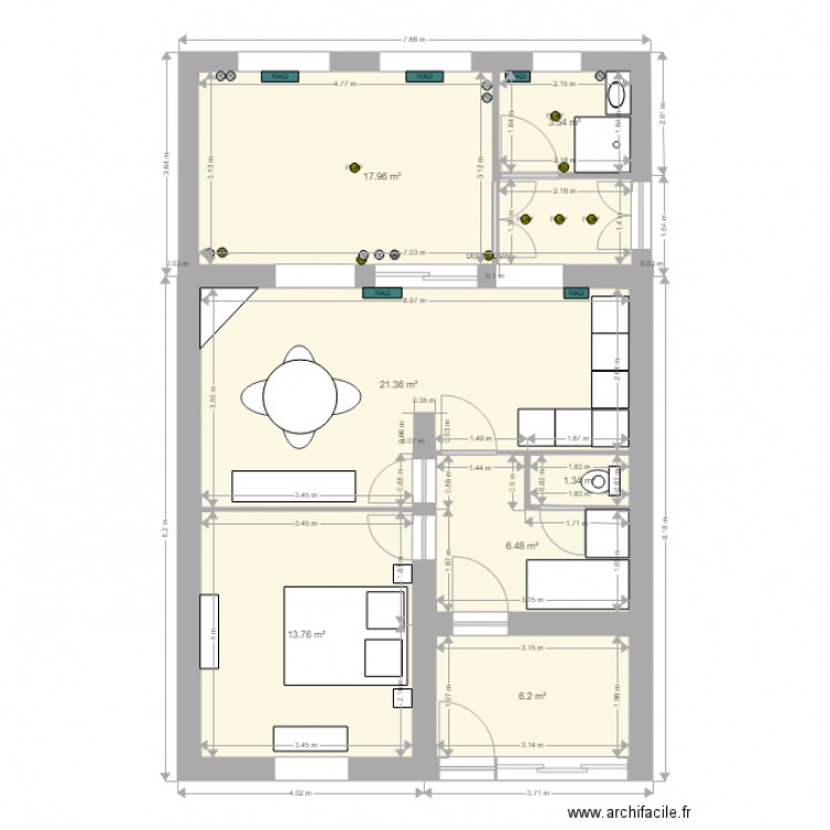 plan avec  modif extension arriere et modifs. Plan de 0 pièce et 0 m2