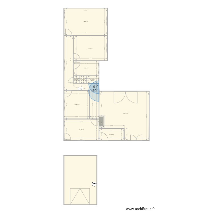 BRISSEZ VI. Plan de 12 pièces et 134 m2