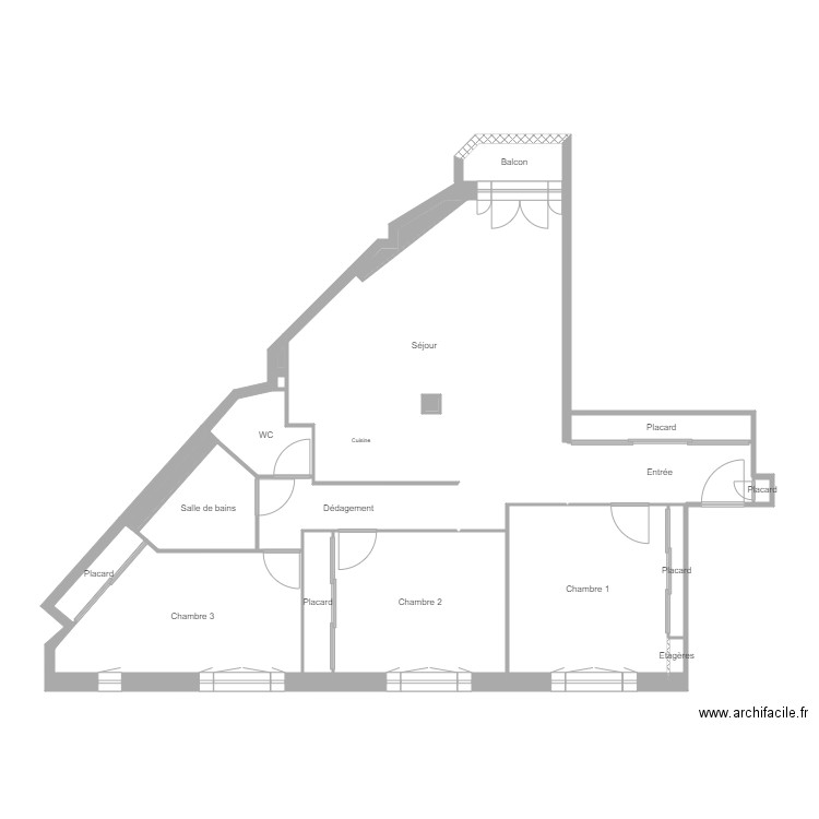 BENKIMOUN. Plan de 19 pièces et 90 m2
