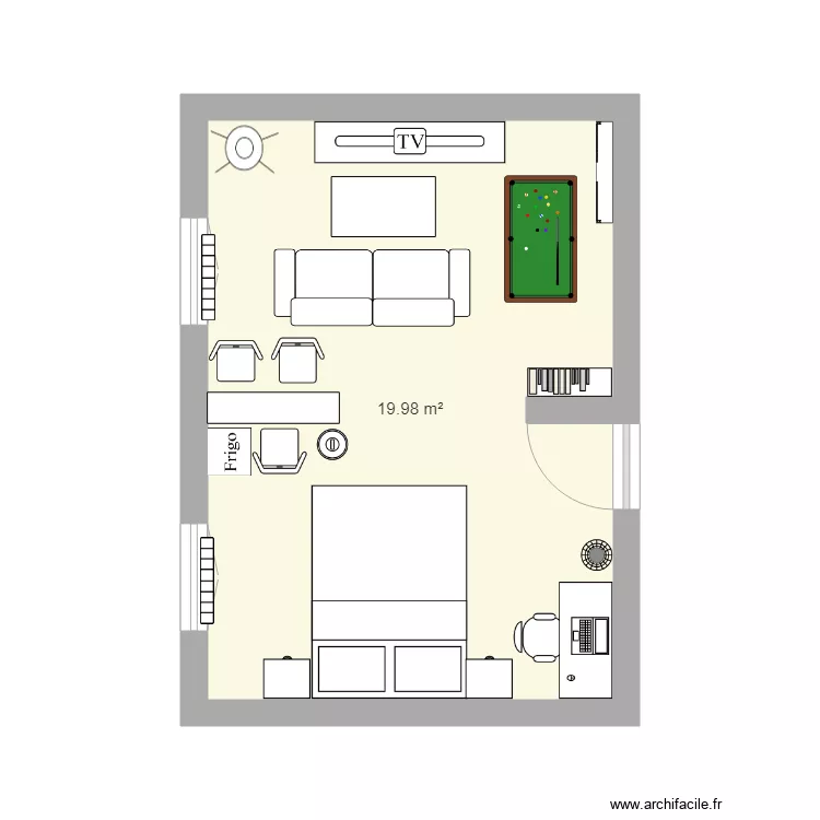 chambre teo 45. Plan de 