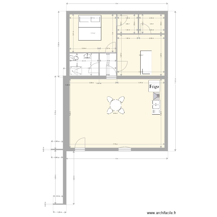 colmar rdc droit ex garage. Plan de 0 pièce et 0 m2