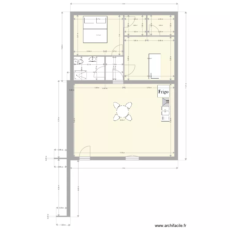 colmar rdc droit ex garage. Plan de 