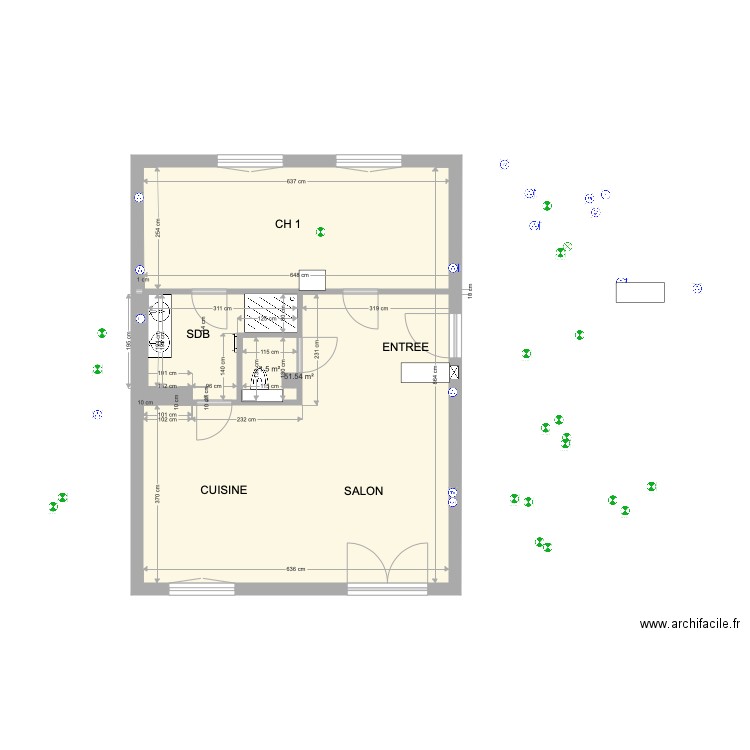 LA MUL plan modif new T1. Plan de 0 pièce et 0 m2