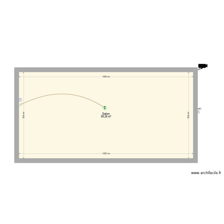 test. Plan de 1 pièce et 55 m2