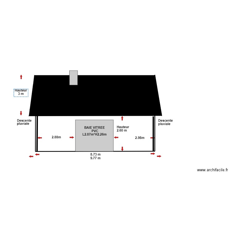 COTE GAUCHE LONGUENESSE. Plan de 1 pièce et 23 m2