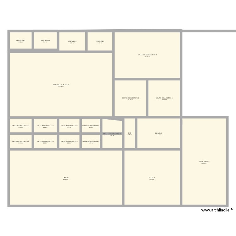 Maquette salle de sport . Plan de 0 pièce et 0 m2