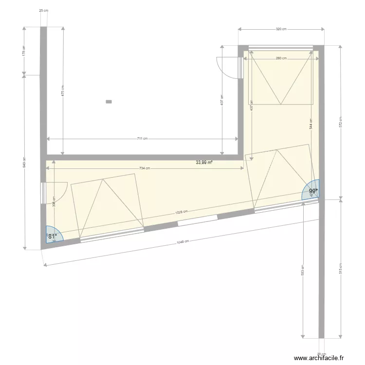 garage sur totalit&eacute; du pignon A2. Plan de 