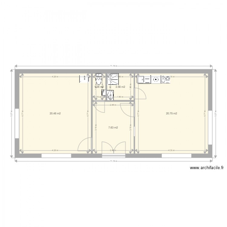 michaudière. Plan de 0 pièce et 0 m2