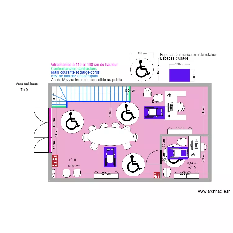 WIMOOV RDC APRES TRAVAUX espaces de rotation. Plan de 