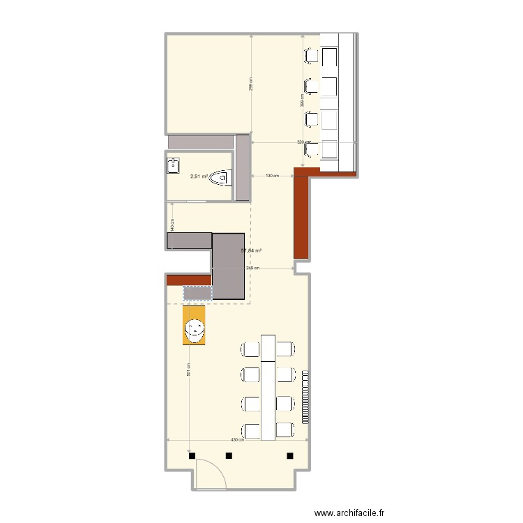 NB21 _ GVA_ Favon V2. Plan de 2 pièces et 61 m2