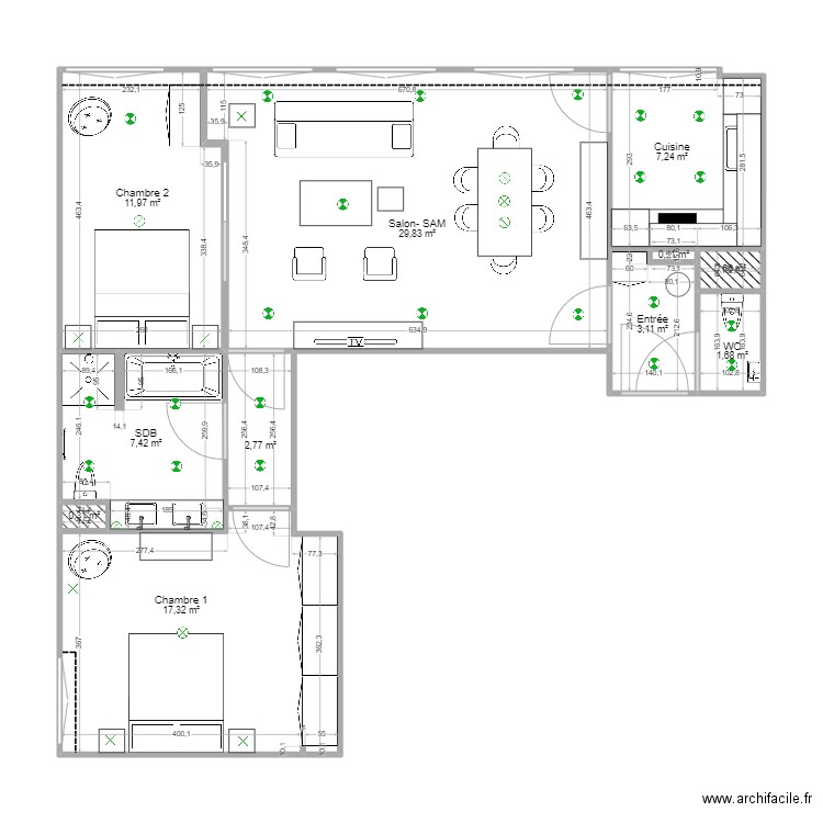  cler modifié. Plan de 0 pièce et 0 m2