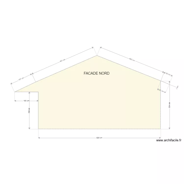 facade nord. Plan de facade nord. Plan de