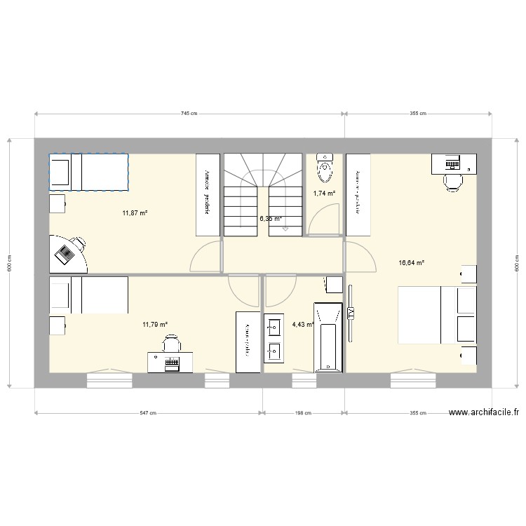 Djelidi étage nouvelle version. Plan de 0 pièce et 0 m2