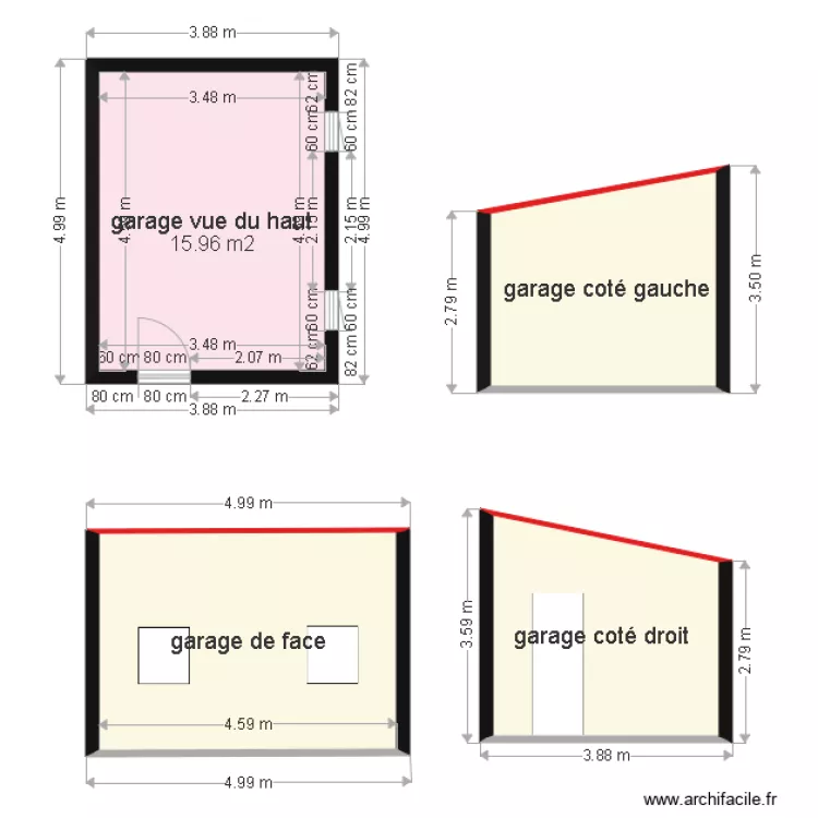 plan garage 20metre carr&eacute;. Plan de 