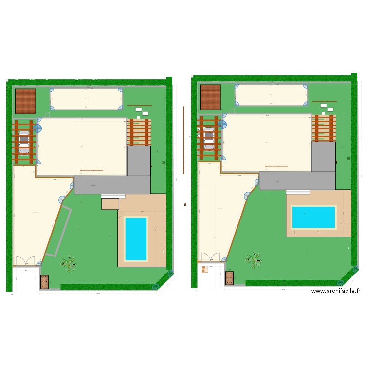 jardin. Plan de 10 pièces et 2325 m2