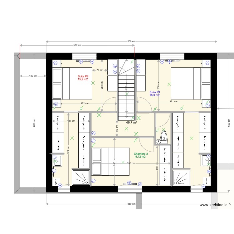 Etage Suites 3 Gajan. Plan de 0 pièce et 0 m2