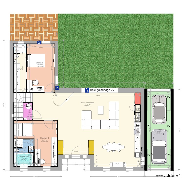 Projet 2 RDC 2. Plan de 0 pièce et 0 m2