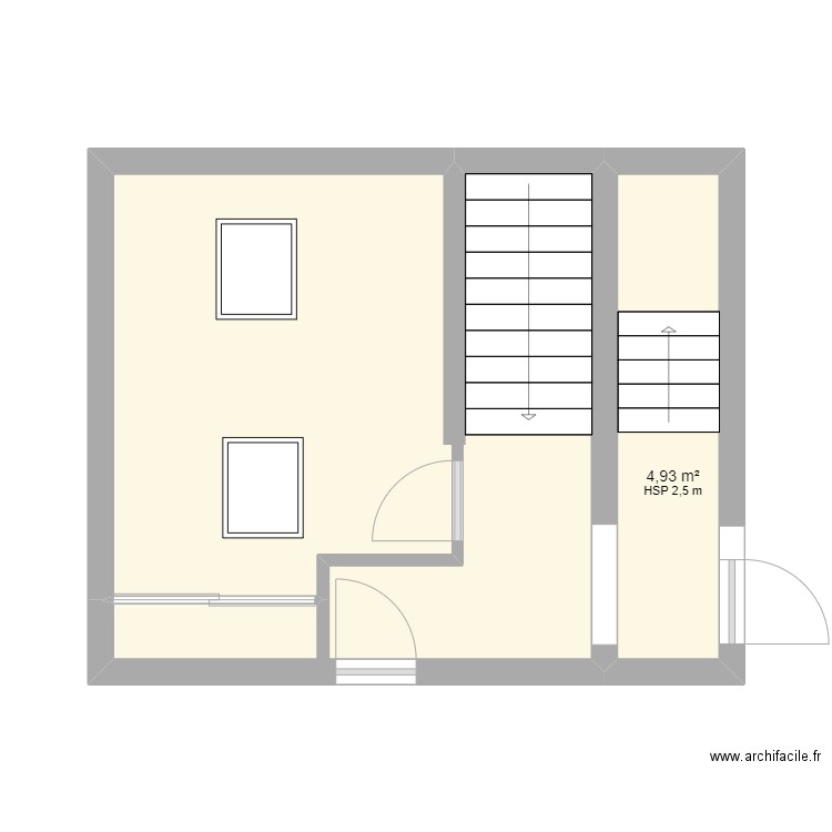 extention Saint Georges . Plan de 2 pièces et 27 m2