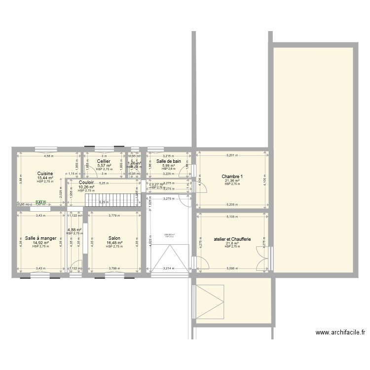 Savonniére 1 bis. Plan de 13 pièces et 158 m2