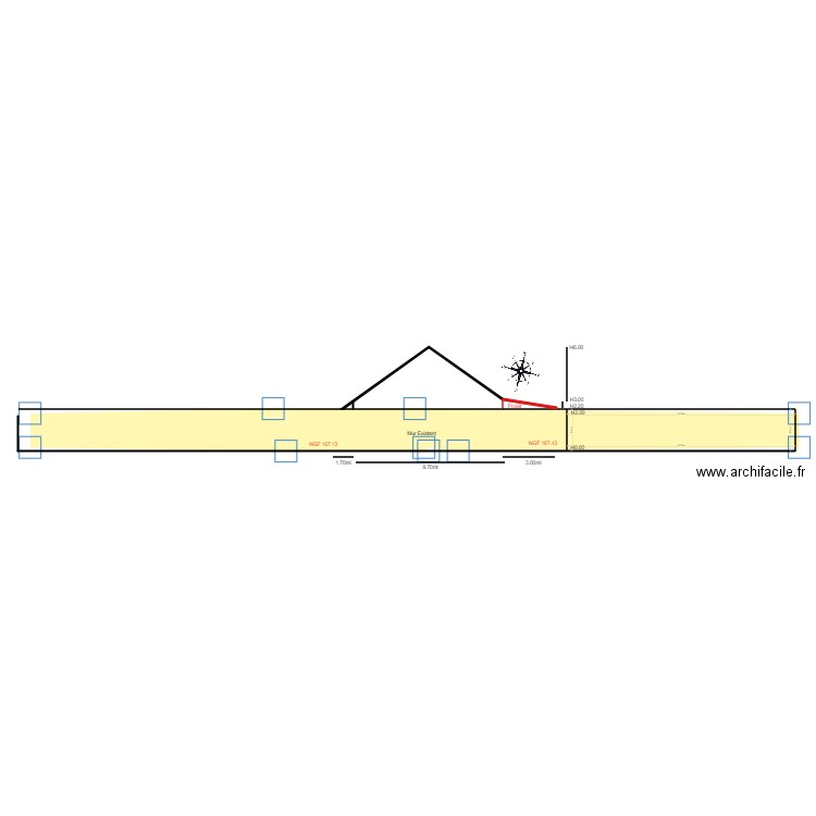 facade OUEST SV 1. Plan de 1 pièce et 33 m2