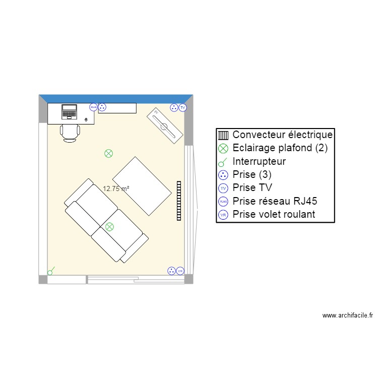 plan séjour. Plan de 0 pièce et 0 m2