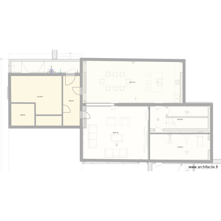 Maison Hny 2. Plan de 8 pièces et 212 m2