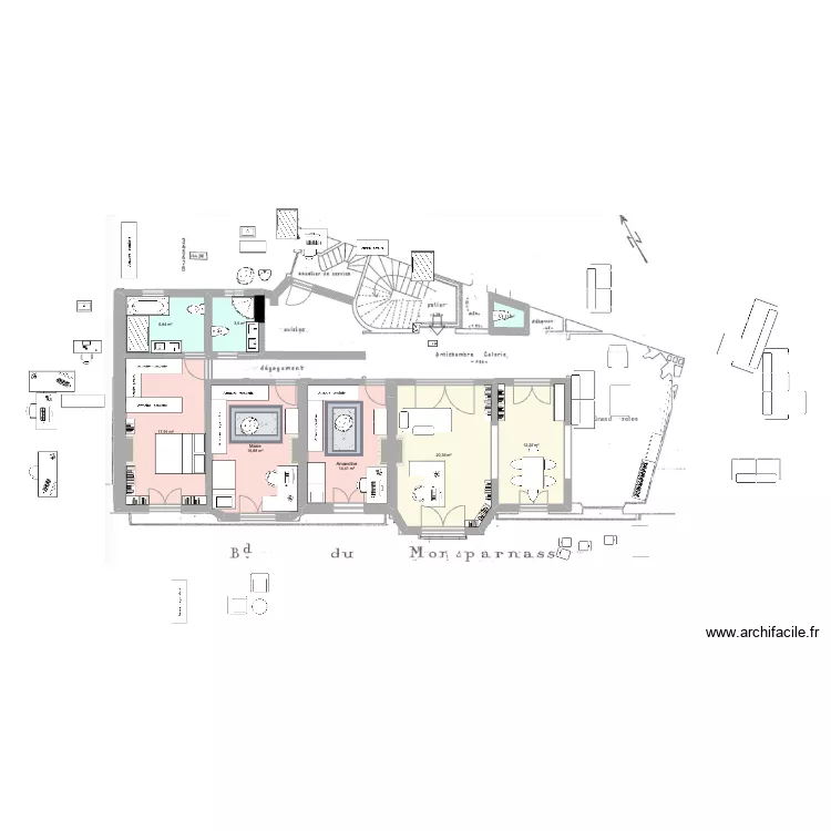 appart6 2sdb. Plan de 