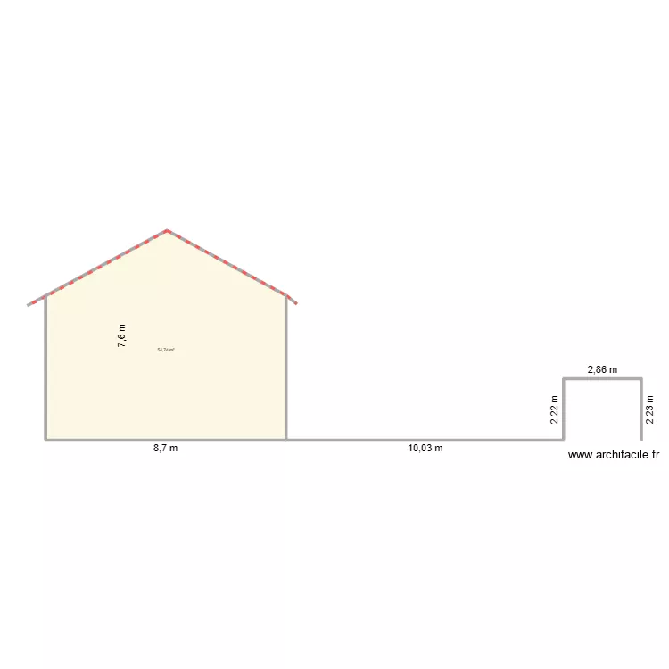 plan coupe abri2. Plan de 1  et 55 m²