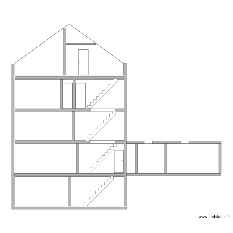 coupe. Plan de 0 pièce et 0 m2