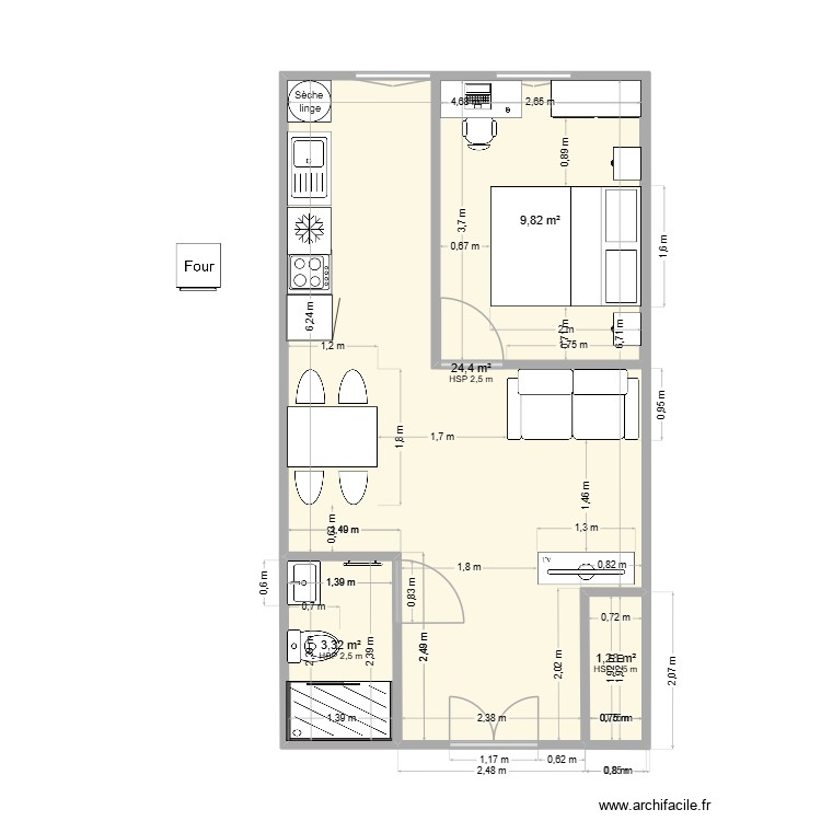 APPART N°3 AVEC AMENAGEMENT. Plan de 0 pièce et 0 m2 APPART N°3 AVEC AMENAGEMENT. Plan de 0 pièce et 0 m2